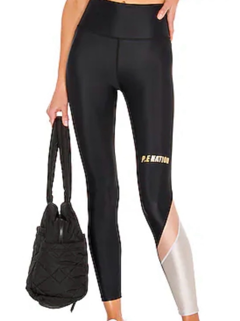 P.E NATION Sweeper Black Colorblock High Rise Leggings